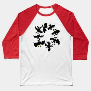 the circle of funky Bats! - happy disco Halloween!!! Baseball T-Shirt